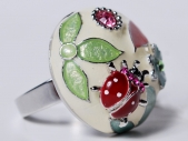 Кольцо Swarovski Божья Коровка
